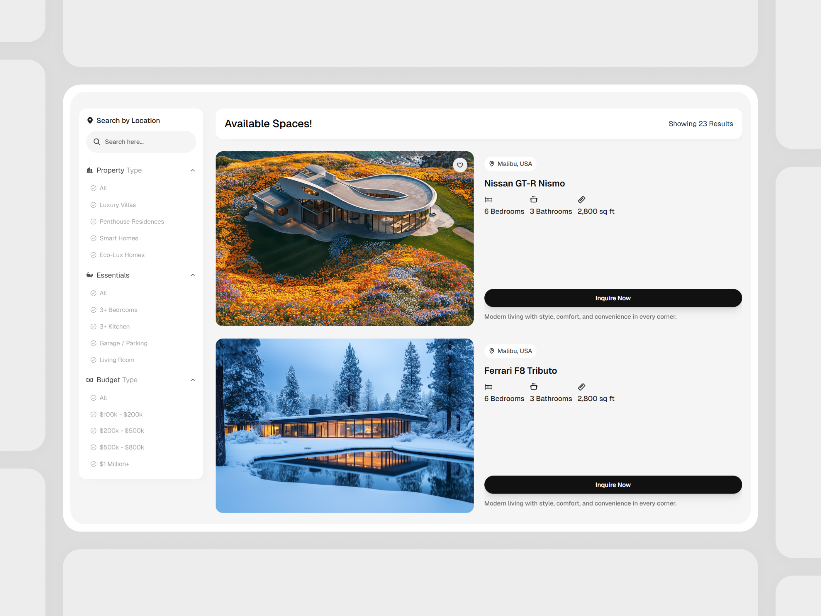 Framer Real Estate Component - Framify Design framer framer component library framer development framer template framer templates framer website framify framify design real estate real estate card real estate component real estate section real estate ui