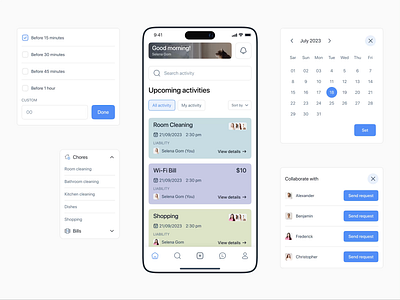 Home Management App Design animation app booking design home management interface rent service ui web