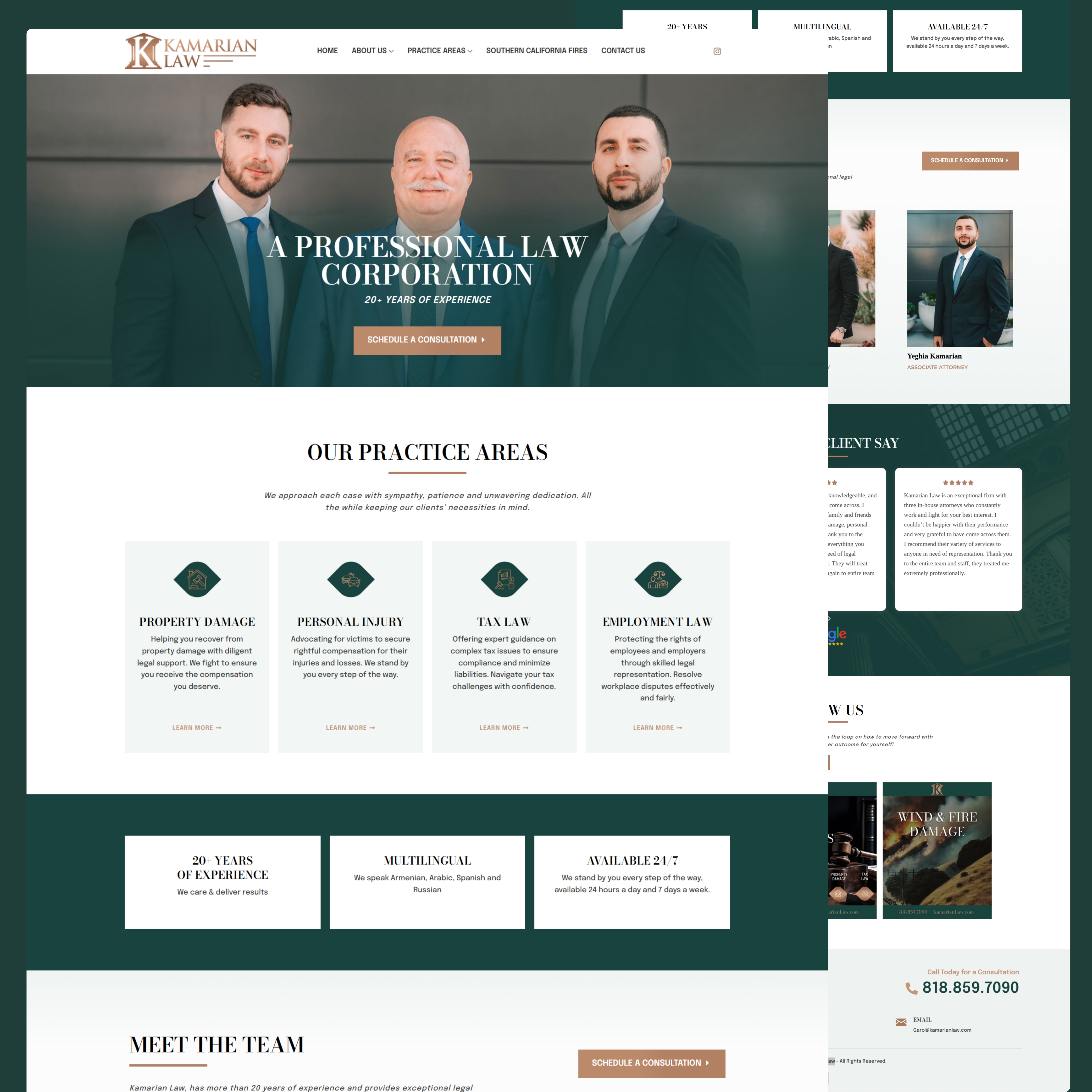 Kamarian Law Firm Website 3d animation branding design development graphic design illustration law logo motion graphics ui vector webdesign website wordpress