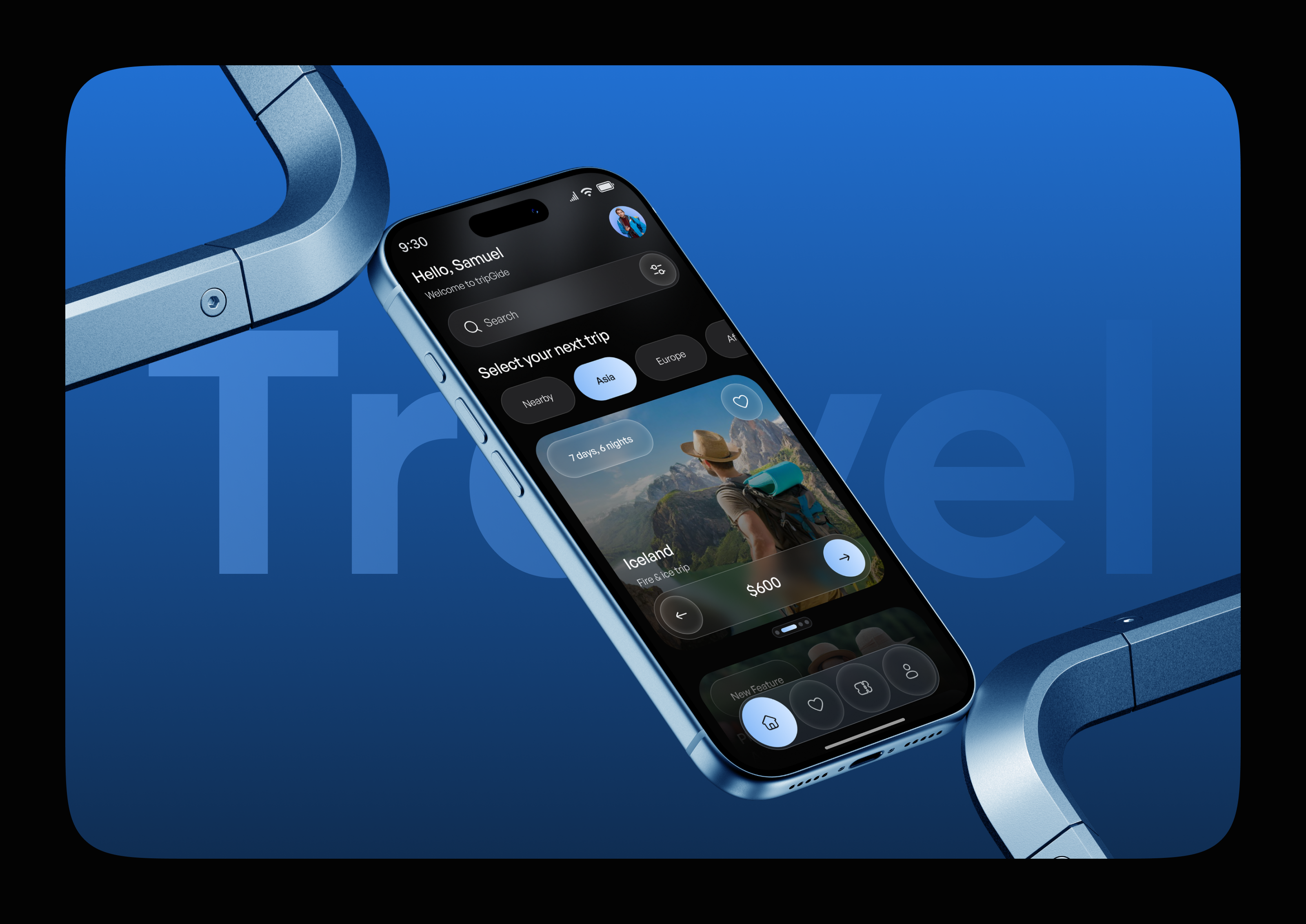 Travel Mobile App app design best app design booking app dark design destination ios mobile app mobile app design modern app ui search travel travel agency travel app travel booking traveling trip ui ui design vacation