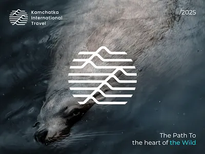 Kamchatka International Travel branding kamchatka line logo mountains nature travel