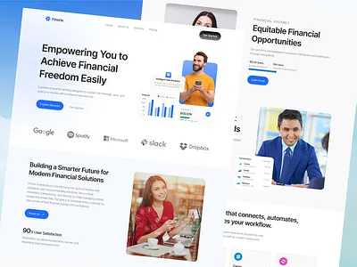 Finoria - Finance & Banking Landing Page banking ux banking wensite business ui digital banking finance landing page finance website financial design fintech fintech design fintech landing page fintech ui money transfer payment product design ui design ui inspiration uiux user experience web design website design