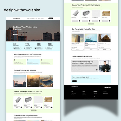 Construction Company Website Design branding design illustration logo ui web development website website design wordpr wordpress wordpress website