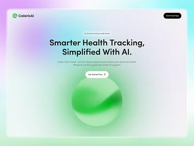 Smart Health & Nutrition Tracking Landing Page Design ai ai assistant ai landing page ai website calorie fitness hero section landing page landing page design nutrition ui design web design web landing website