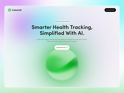 Smart Health & Nutrition Tracking Landing Page Design ai ai assistant ai landing page ai website calorie fitness hero section landing page landing page design mobile nutrition ui design web design web landing website