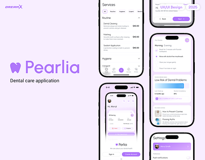 Dental care application - Pearlia dental care design healthcare ui ui design ux ux design