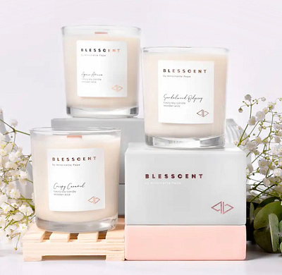 Blesscent - candles package design candles graphic design package packagedesign print