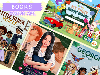 Book Illustrations 2d art book book cover book merchandise cartoons childrens book coloring design digital art illustration not ai print design