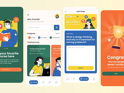 Online Course Mobile Application design figma graphic design mobile app ui ux