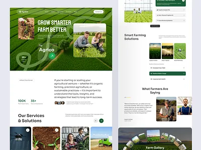 AgriCo—Modern Agriculture Landing Page agriculture landing page creativewebdesign ecofriendlydesign farming farming landing page farming technology fermer technology landing page sustainability