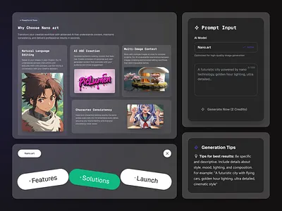 Nano Art Image Generator branding design figma figmadesign graphic design ui uidesign uiux