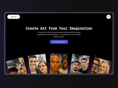 Nano Art Image Generator branding design figma figmadesign graphic design ui uidesign uiux
