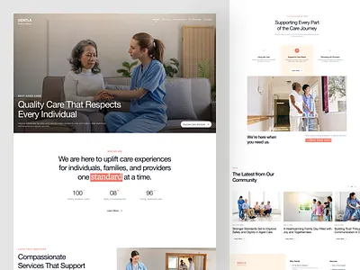 Gentla – Nursing Home Landing Page care design nursing home web design website