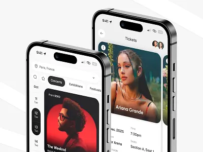 Event Booking App — Concert & Festival Experience app booking concept concert event mobile mobile app mobile application responsivedesign ticket ui uiux ux