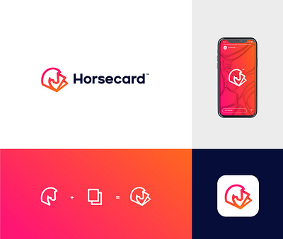 HorseCard Logo branding card graphic design horse logo