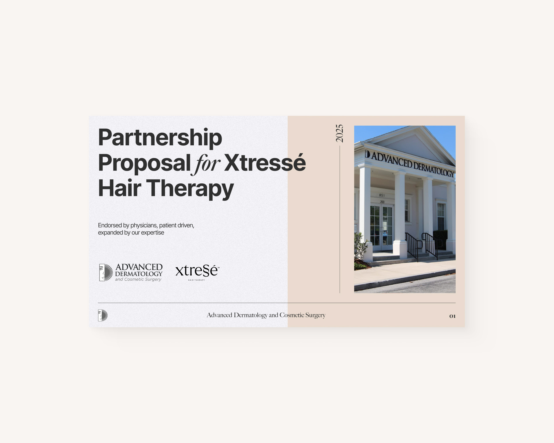 Partnership Proposal | Pitch Deck | Dermatology and Surgery branding clean layout cosmetic cosmetic surgery dermatology healthcare luxury marketing design medical brand partnership proposal pitch deck presentation proposal ui ux