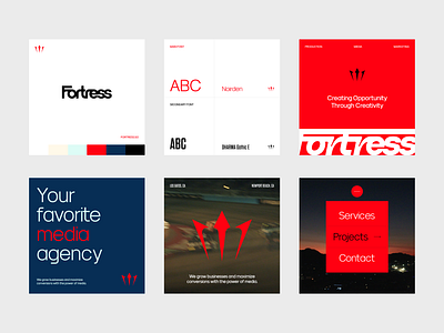 Fortress - Media Agency Style Direction art direction branding cards color palette film media agency movie racing style direction typography