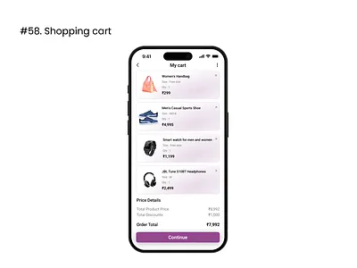 Daily UI 058 : Shopping Cart 58 cart dailyui design shopping cart ui ux