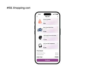 Daily UI 058 : Shopping Cart 58 cart dailyui design shopping cart ui ux