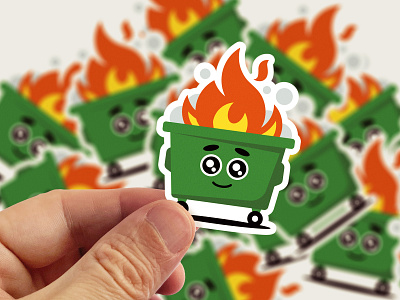 Dumpster Fire disaster dumpster fire funny garbage memes sticker trash