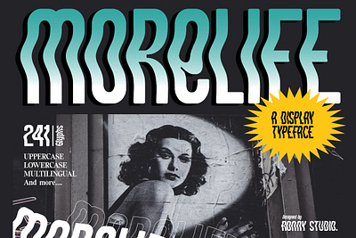 Morelife A Display Typeface condensed font condensed sans serif display font display type grunge font header font headline font heavy font hipster hipster font morelife a display typeface sans serif font typeface font