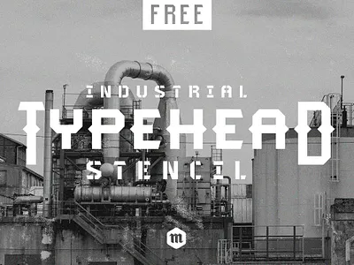 Typehead Industrial Stencil Font font font bundle font pairing grunge font headline font industrial design monogram bundle monogram font poster font retro font sans serif fon script font type industrial font typeface font type typography logo