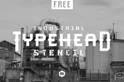 Typehead Industrial Stencil Font font font bundle font pairing grunge font headline font industrial design monogram bundle monogram font poster font retro font sans serif fon script font type industrial font typeface font type typography logo