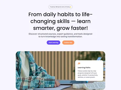 MindFLOW – Hero Section for an Educational Platform education figma hero landingpage learningapp uiux webdesign