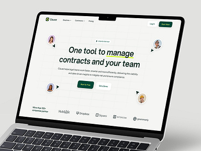 Clause - Contract Management Landing Page 3d figma graphic design modern ui web design website website design