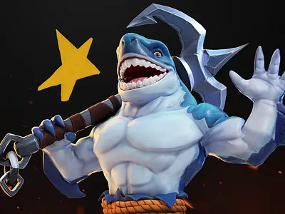 Stylized Shark Warrior | 3D Character for Games 3d character 3d modeling 3d rendering character design game art mobile game stylized 3d stylized art