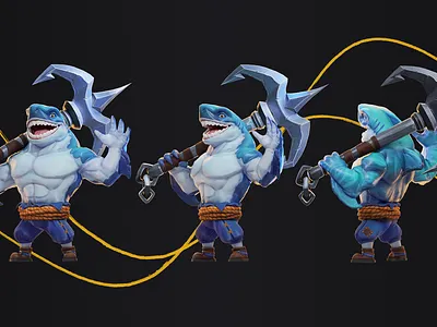 Stylized Shark Warrior | 3D Game Character 3d character 3d modeling 3d rendering game art stylized 3d stylized sharl