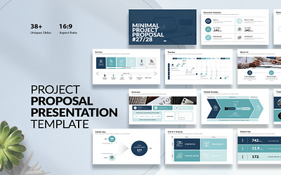 Project Proposal Presentation Template analysis branding business clean corporate creative design financail growth infographic layout minimal presentation project proposal report slide strategy template timeline