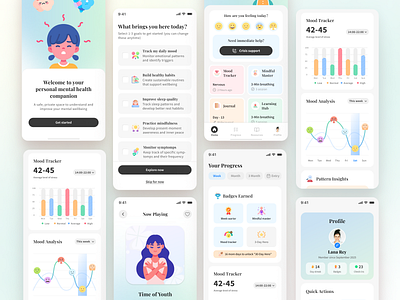 MindfulMe - Mental Health Companion App (Colase) branding design graphic design homescreen illustration mental health mobile app mobile screen responsive ui ux visual design web design website