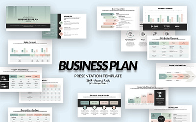 Business Plan Presentation Template branding business chart clean corporate creative deck design financial infographic layout marketing minimal pitch plan presentation report slide strategy template