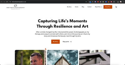 Andy Watts Photography - Website Design design ui web design webdesign webflow website website build