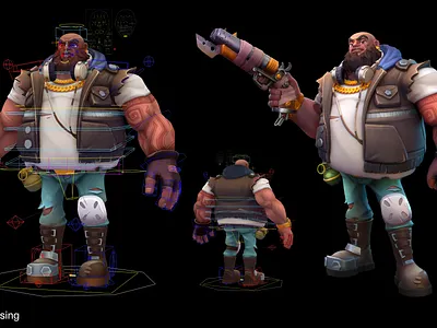 Stylized 3D Game Character Rigging & Posing 3d character 3d modeling 3d rendering animation ready game ready model posing rigging stylized character