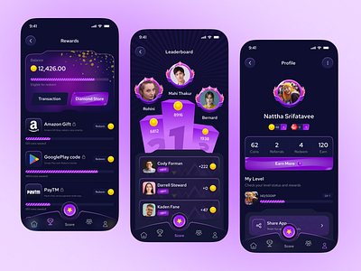 WinSphere – Mobile App UI Design admin panel adminapp analyticsdashboard app concept appdesign dashboarddesign enterpriseui futuristic ui game app ui gaming dashboard ios app mobile app play app play point productdesign prototype sports uxdesign
