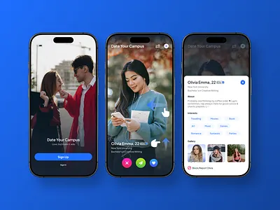 Camply - Dating Mobile App app chat clean clean ui dating dating app dating mobile app design match match finder matching messager app minimal online dating relationship social app tinder ui design uiux ux