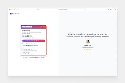 Free Trial pricing ui ux
