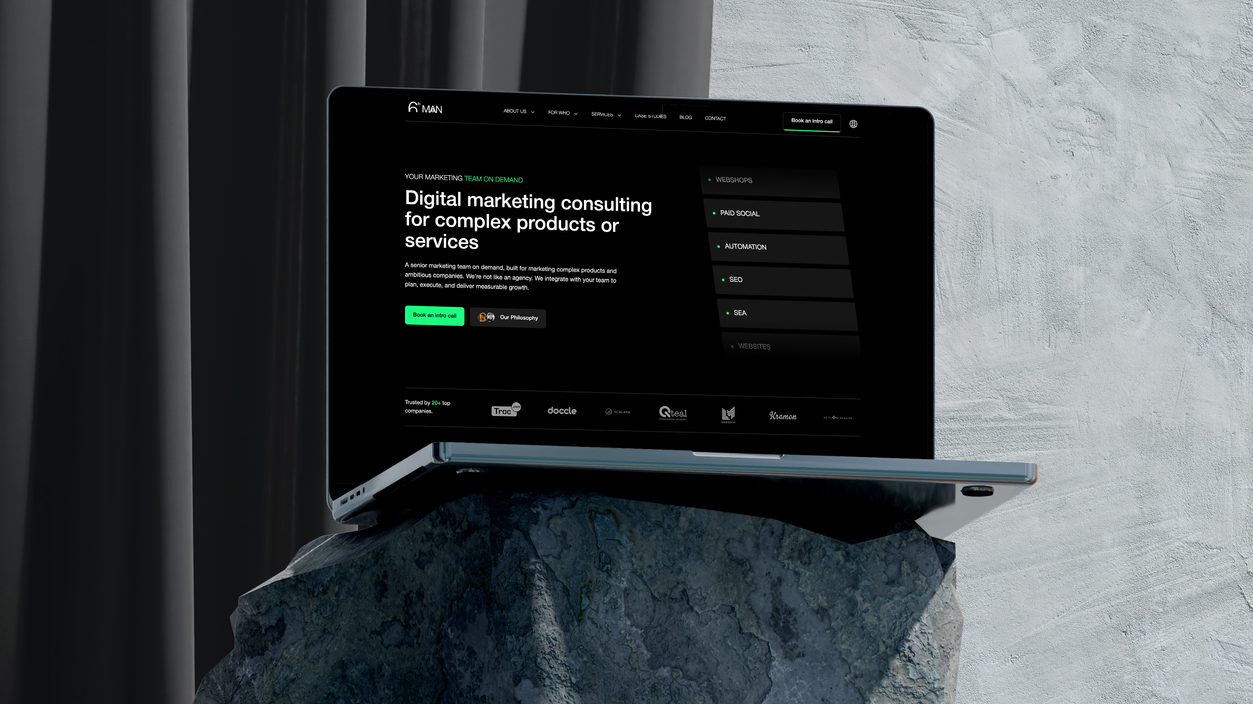 Marketing agency website design | Webflow development