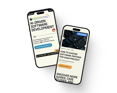 Mobile Hero & Blog Section | Web Design & UX tech branding