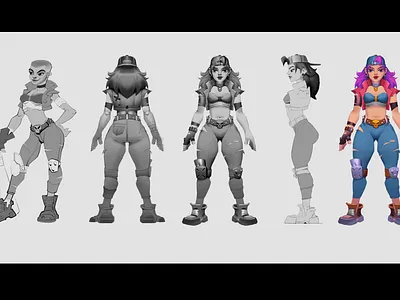 Stylized Female Character — Game-Ready 3D Concept 3d character 3d concept character design game art stylized art stylized game character