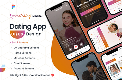 Dating App UI Kit for Mobile App app app design chating app dating app dating app ui design thumnail design ui ui designer ui ux ui ux design ui ux designer web design