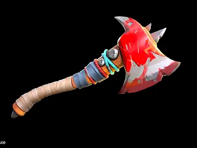 Apocalypse Axe — Stylized Weapon Prop for 3D Game 3d artist 3d game art 3d game art studio 3d mobile game game ready asset game ready model stylized prop weapon design