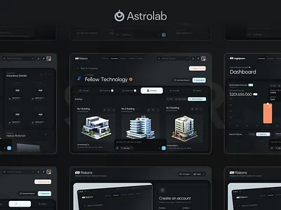 Riskora UI Kit — Showreel ai ai interaction dark dashboard dashboard employees galery insurance management prompt real estate ui kit