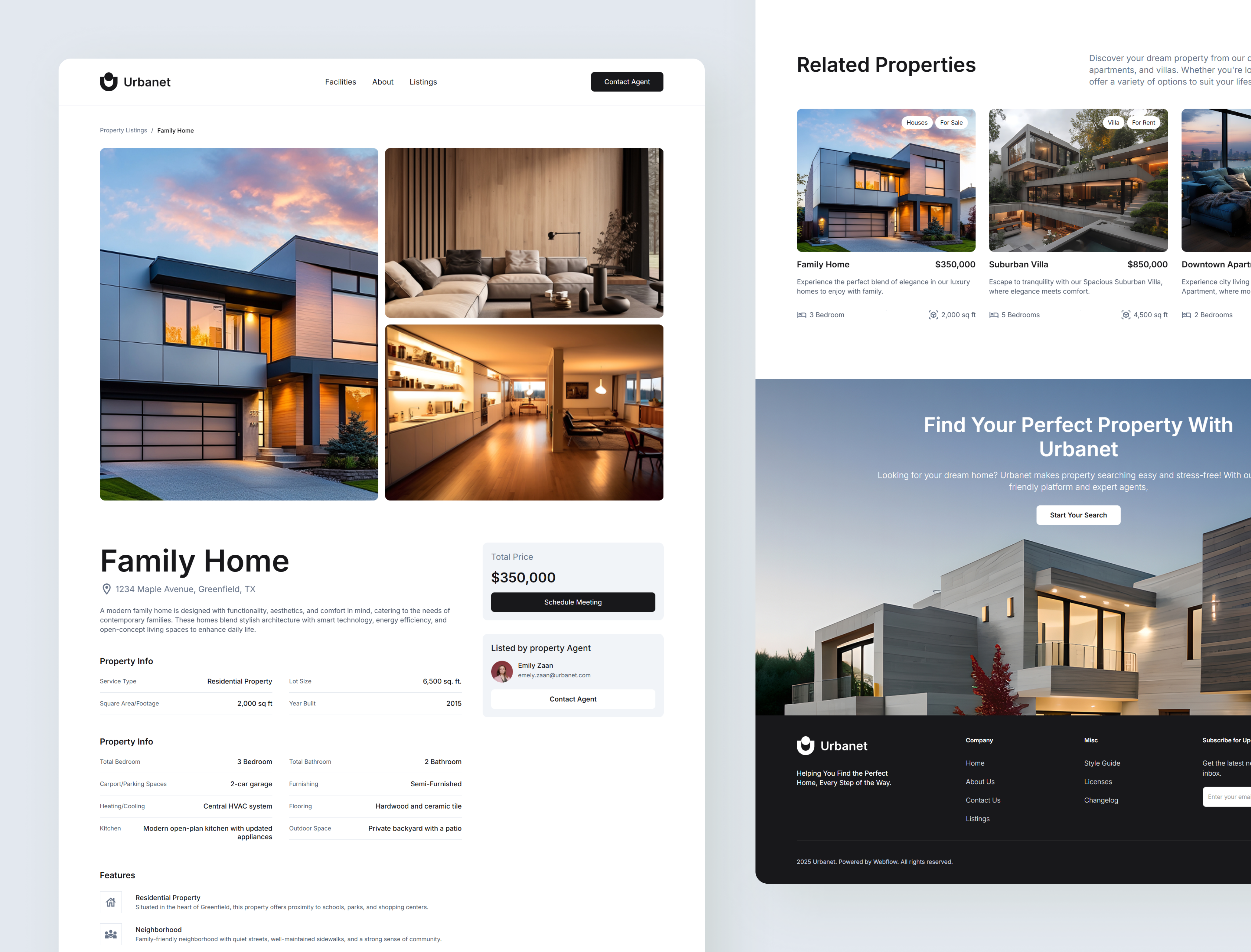 Urbanet Listings Page – Real Estate Website UI Figma architecture building construction digital design mobile ui modern architecture no code property real estate responsive ui design ui inspiration ui showcase ui trends uiux ux design webflow website
