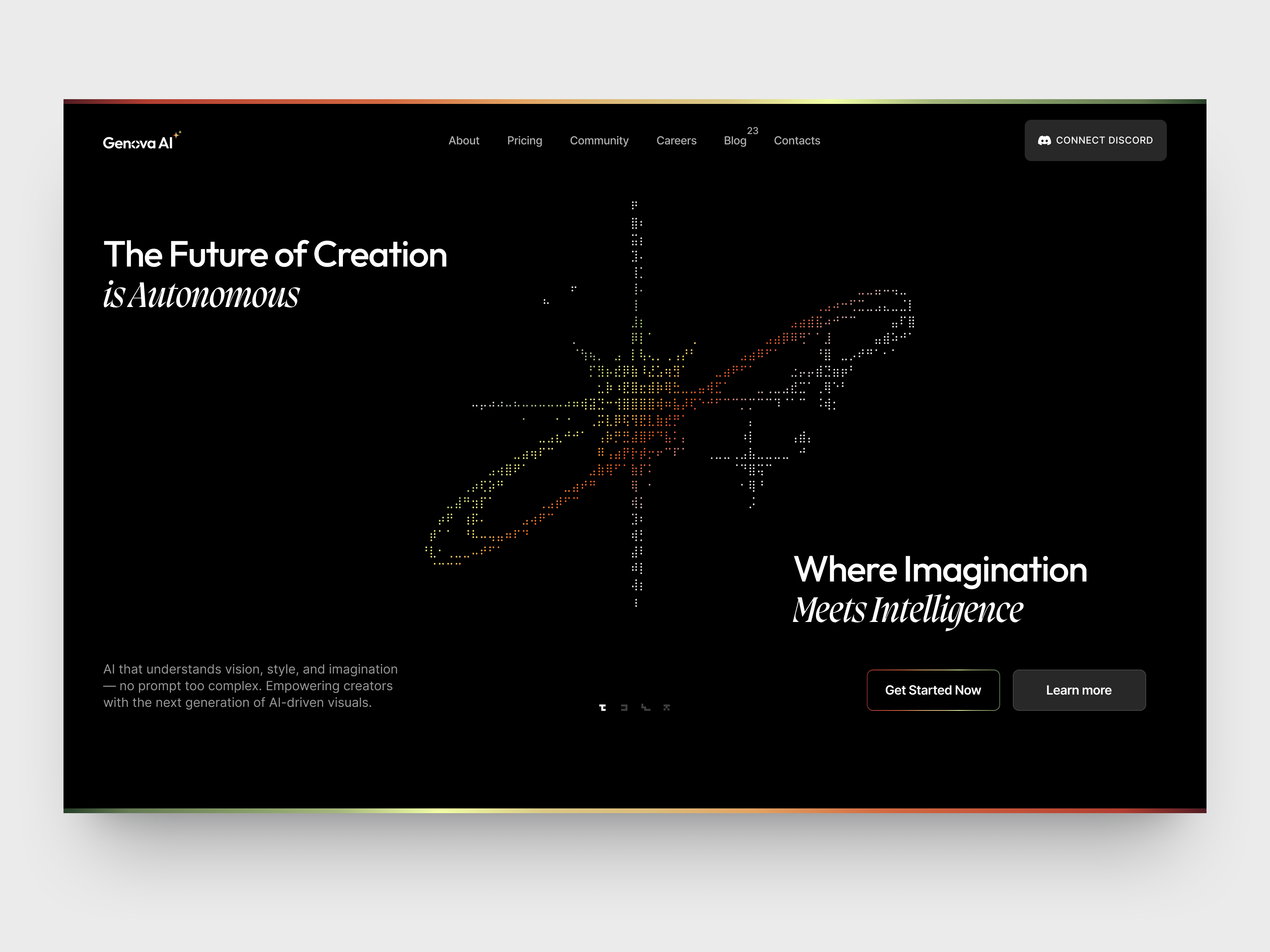 Website for AI design interface product service startup ui ux web website