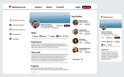 User Profile Page userexperience