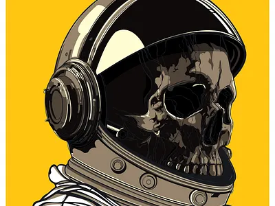 PORTRAIT astronut noai skull skullastronout vectorillustration