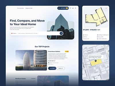 Real Estate Platform for Pre-Construction & Assignment Sales aiintegration aiml aisearch customplatform fullstackdevelopment mobile app mobile app development mvp mvpdevelopment propertytech reactjs real estate realestateapp realestatesoftware rolebasedaccess software development userflows uxdesign webappdevelopment webdevelopment